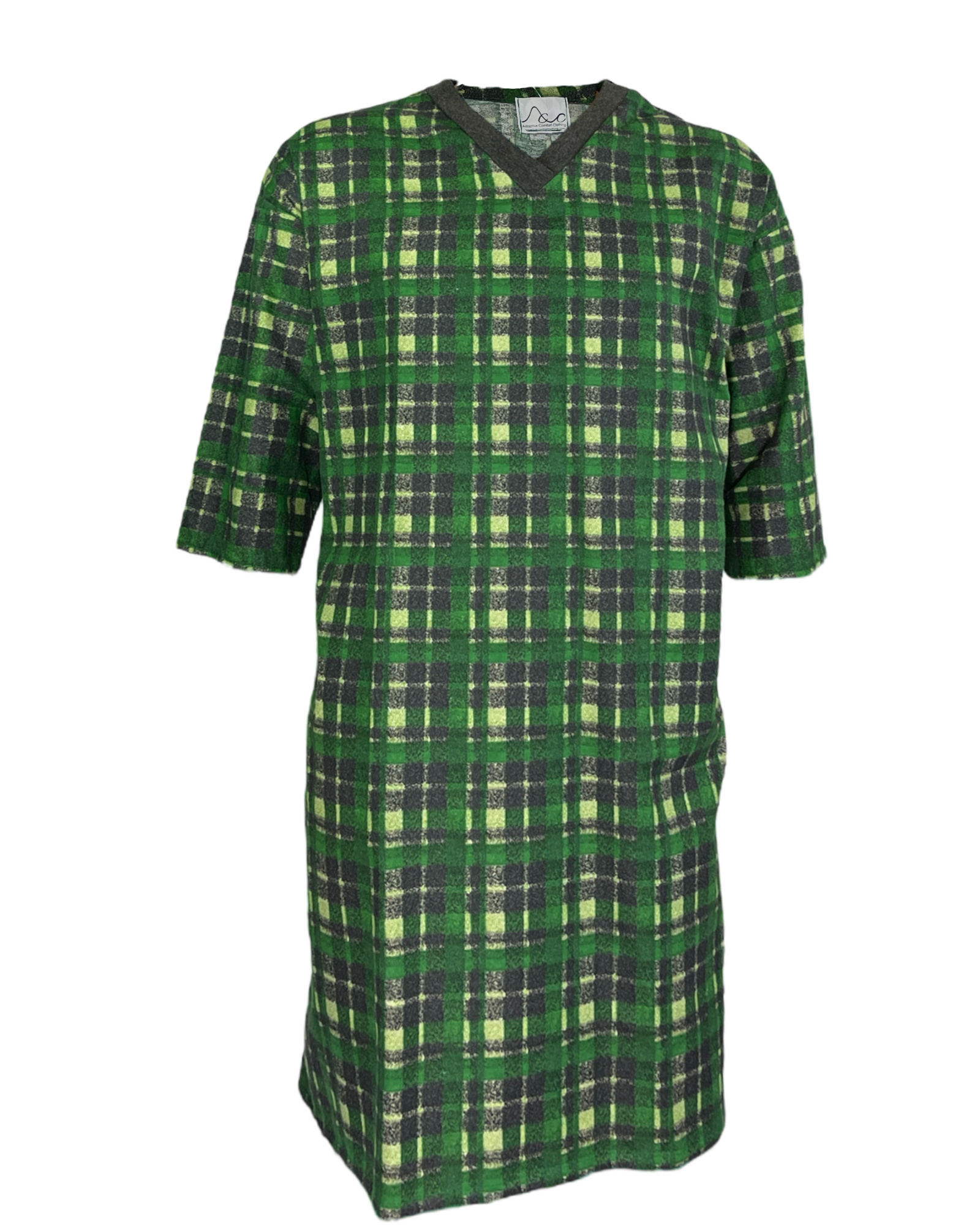 Mens Cotton Flannel Plaid Adaptive Open Back Nightshirt easy on/off –  Adaptive Comfort Clothing