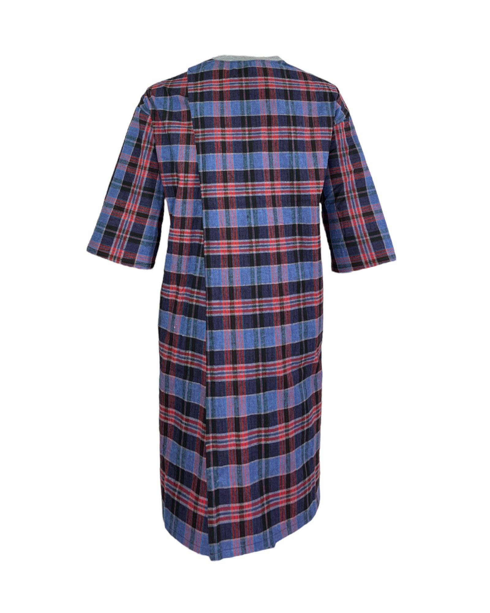 Mens Flannel Adaptive Open Back Hospital Nightshirt easy on and